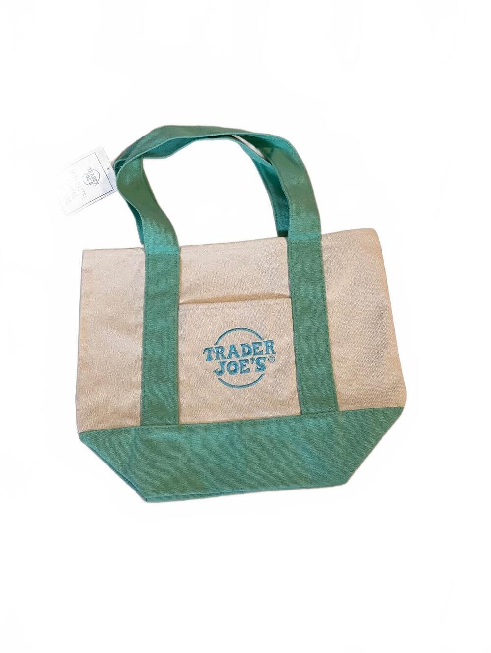Trader Joe’s teal pastel canvas tote bags